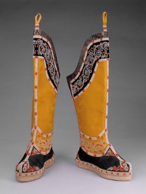 图片[1]-Yellow Cloud Satin Rattan Rice Ball Boots-China Archive